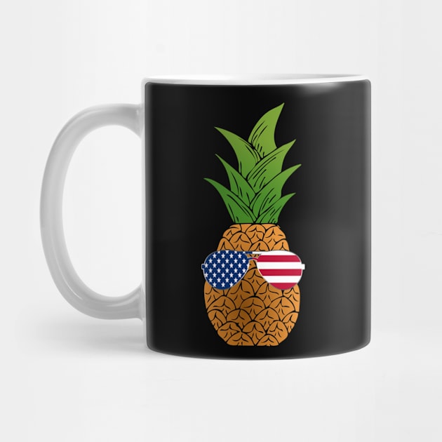 Funny Pineapple Sunglasses 4th of July by Lulaggio